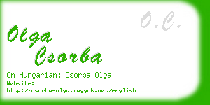 olga csorba business card